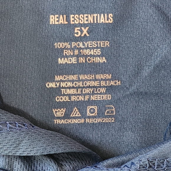 Real Essentials Men's Mesh Long Sleeve Athletic Pullover Hoodie Blue Sz 5XL - Picture 3 of 3